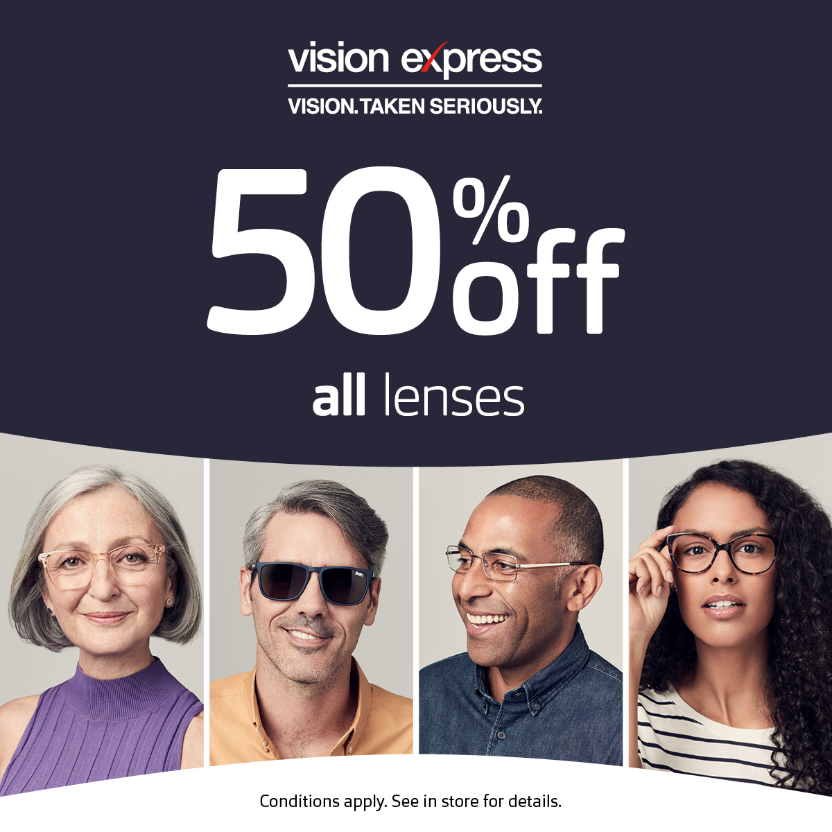 Vision Express 50 off lenses Orchard Shopping Centre